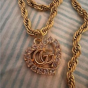 Stamped Gucci charm zipper pull ON CHAIN